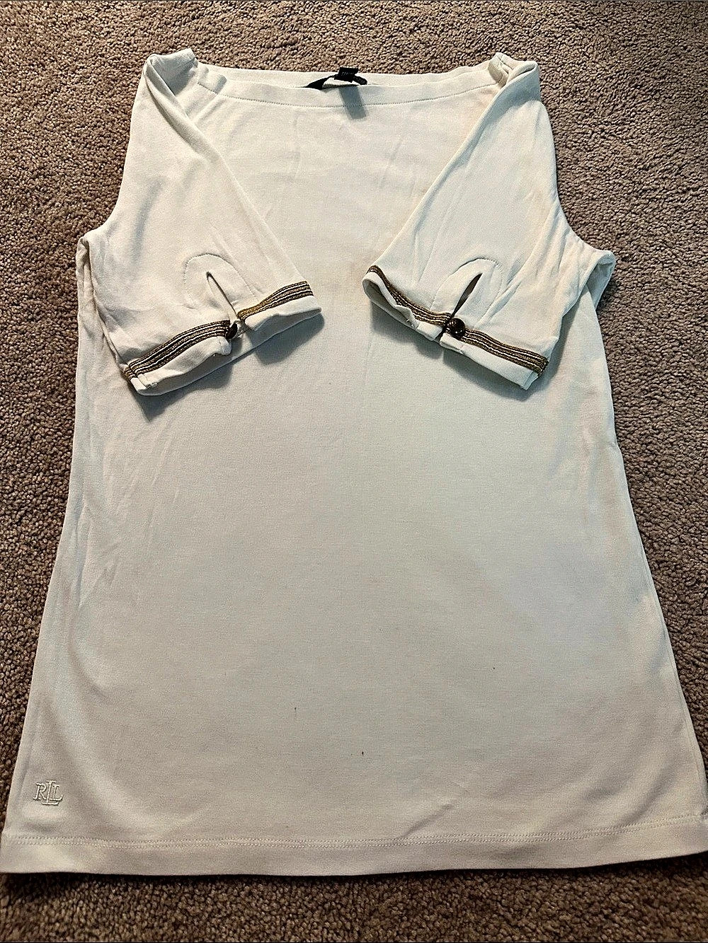 Lauren Ralph Lauren White Short Sleeve Top size M